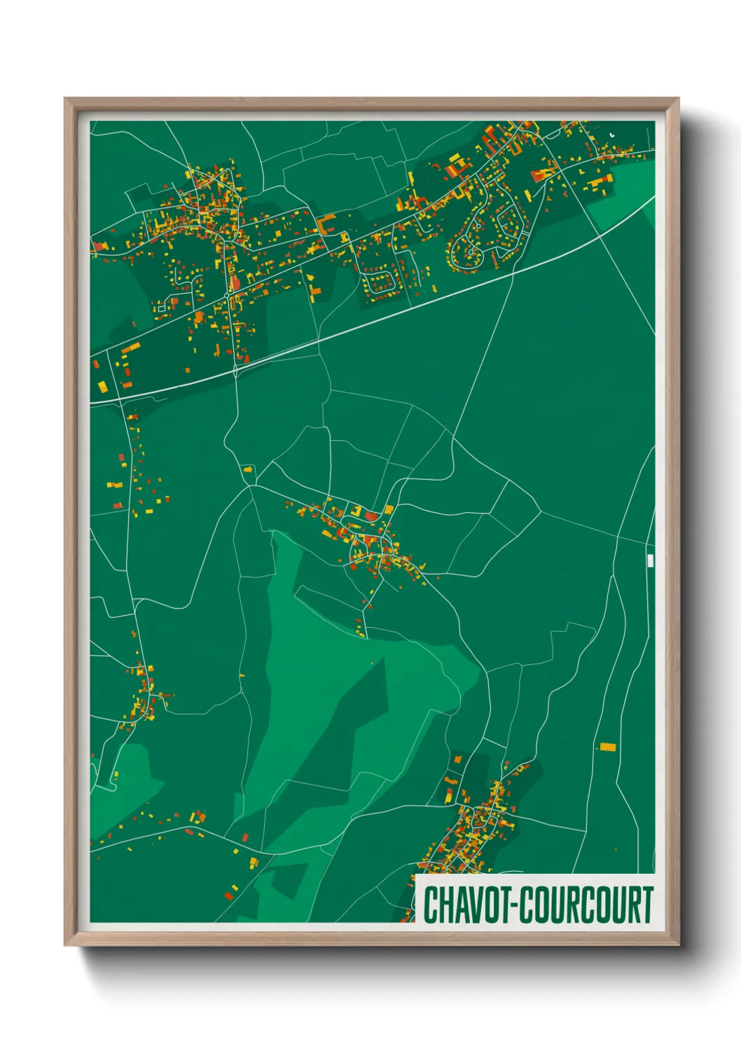 Une affiche de carte sur Chavot-Courcourt