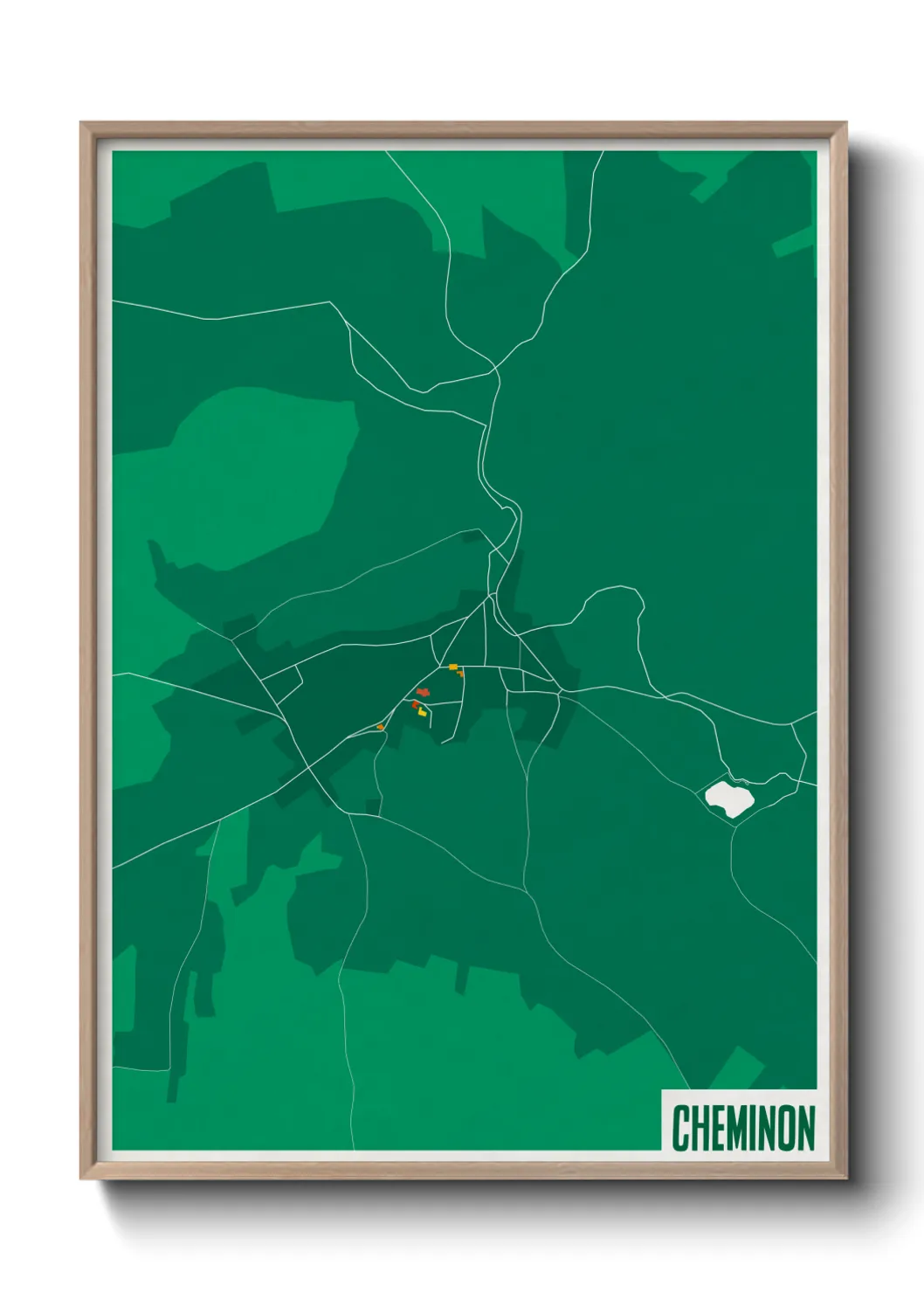 Une affiche de carte sur Cheminon