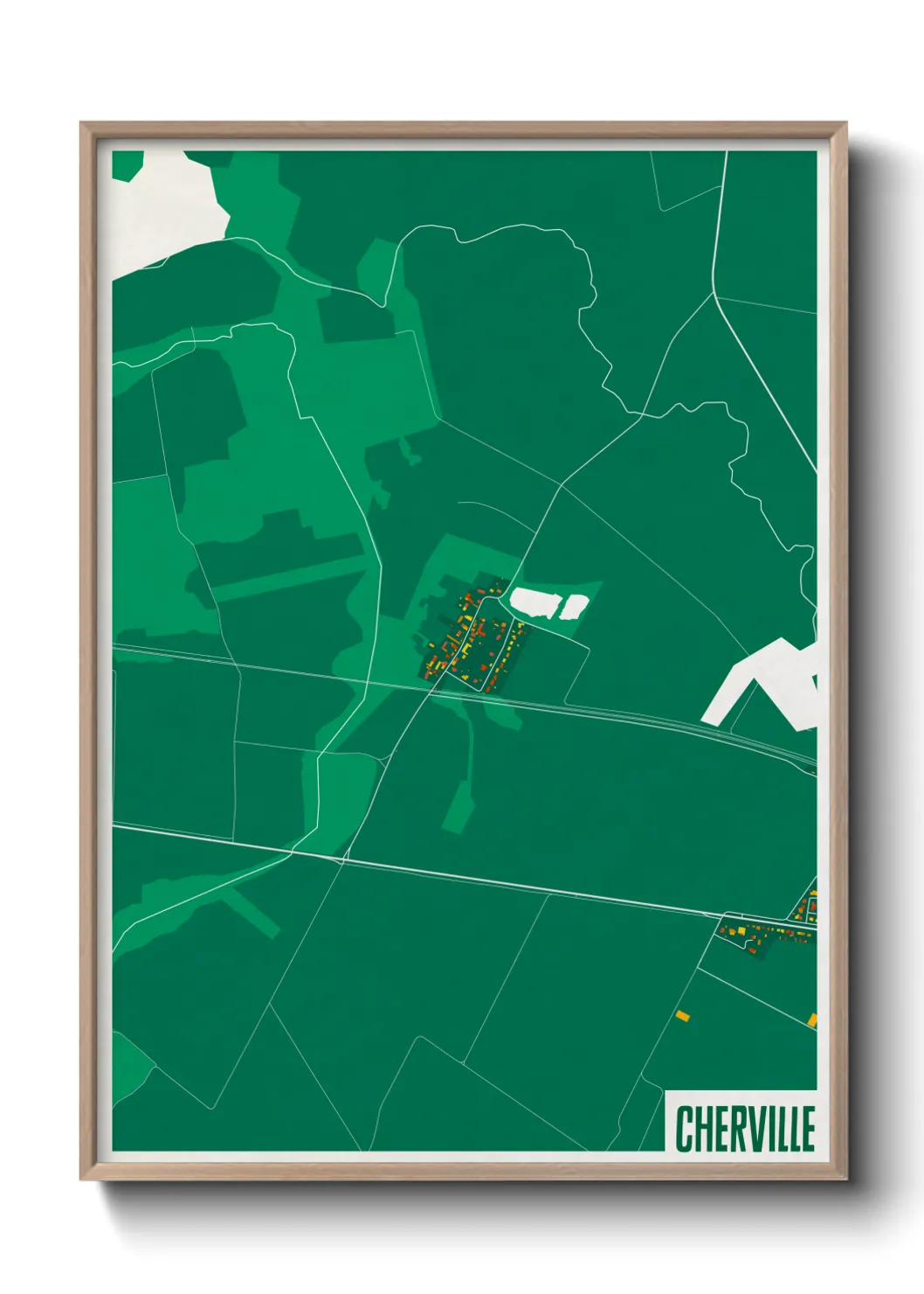 Une affiche de carte sur Cherville