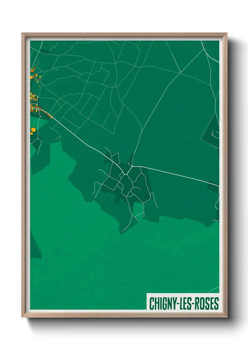 Une affiche de carte sur Chigny-les-Roses