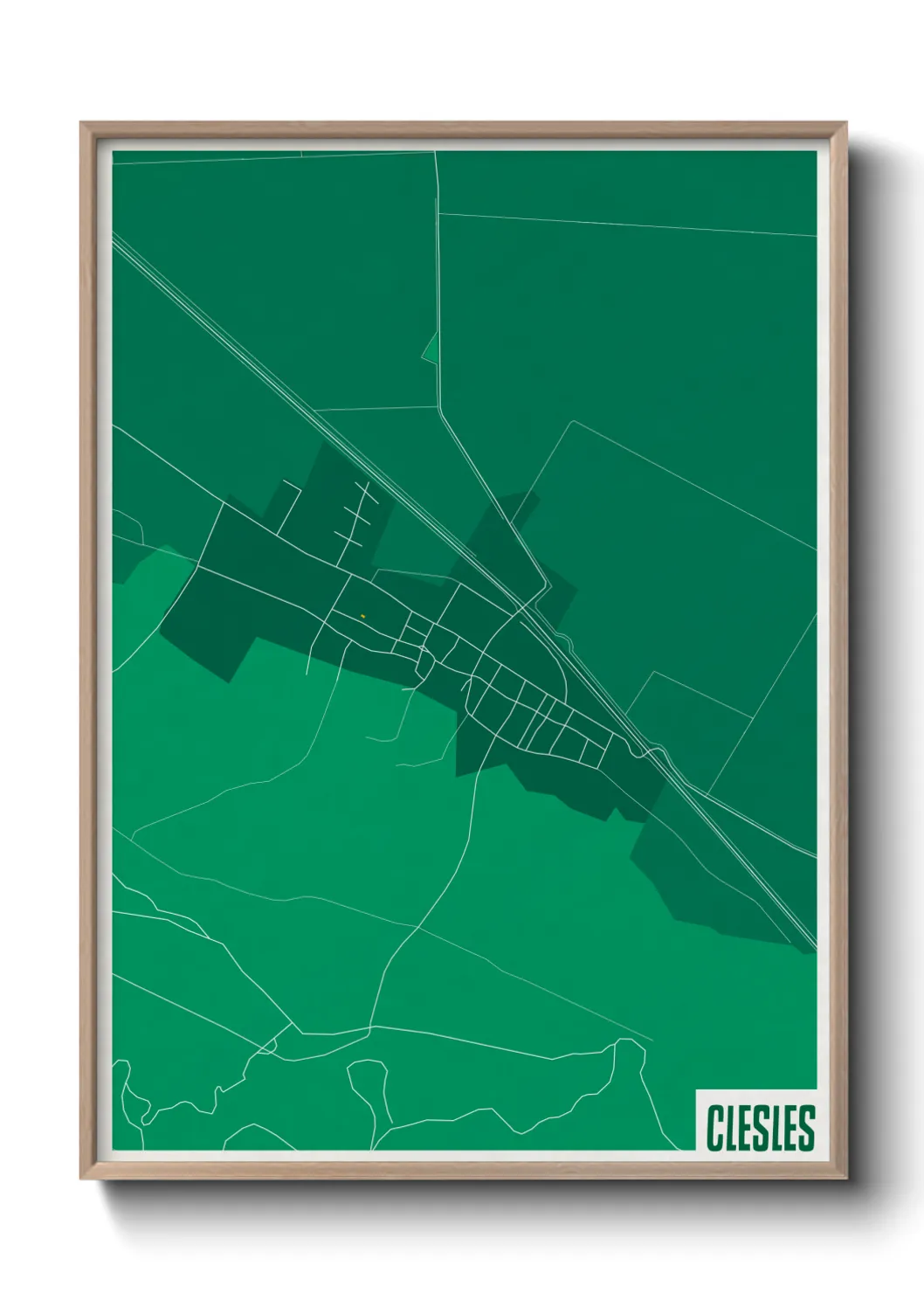 Une affiche de carte sur Clesles