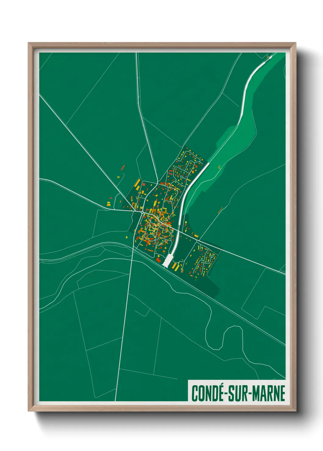 Une affiche de carte sur Condé-sur-Marne