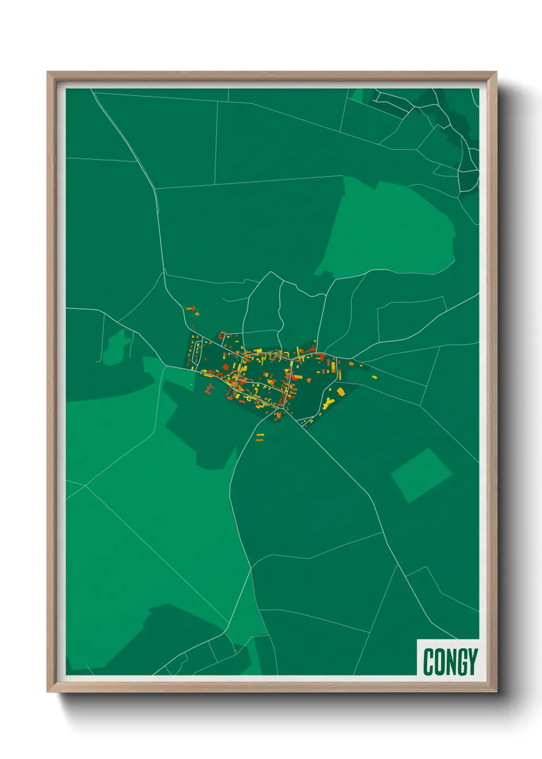 Une affiche de carte sur Congy