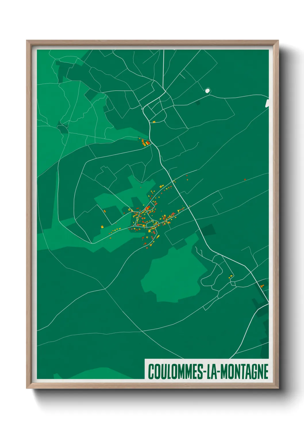 Une affiche de carte sur Coulommes-la-Montagne