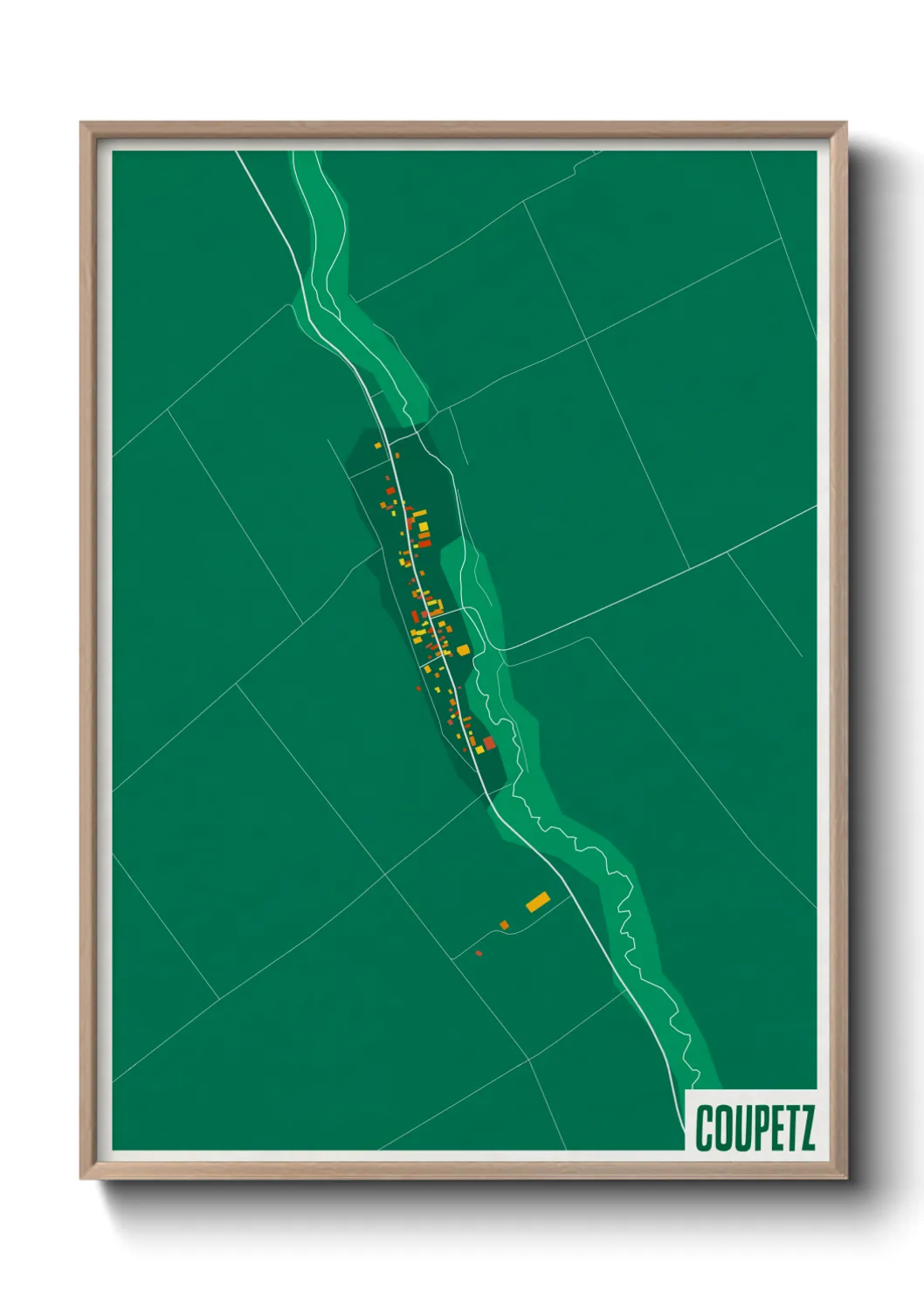 Une affiche de carte sur Coupetz