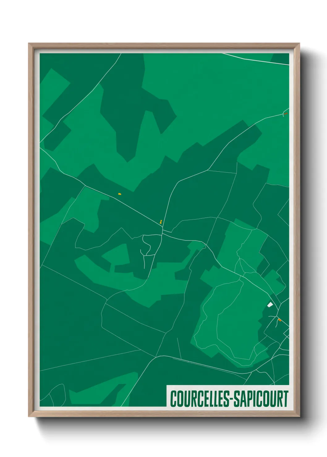 Une affiche de carte sur Courcelles-Sapicourt