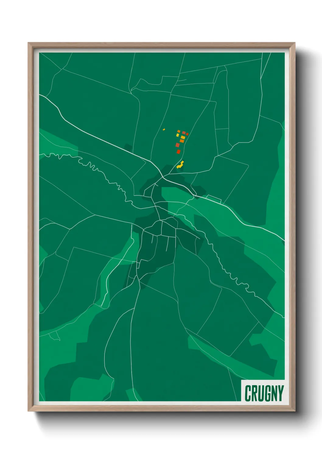 Une affiche de carte sur Crugny