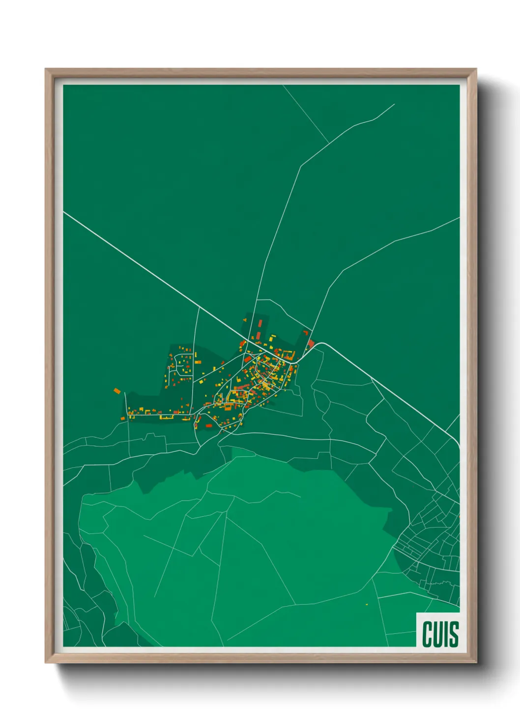 Une affiche de carte sur Cuis