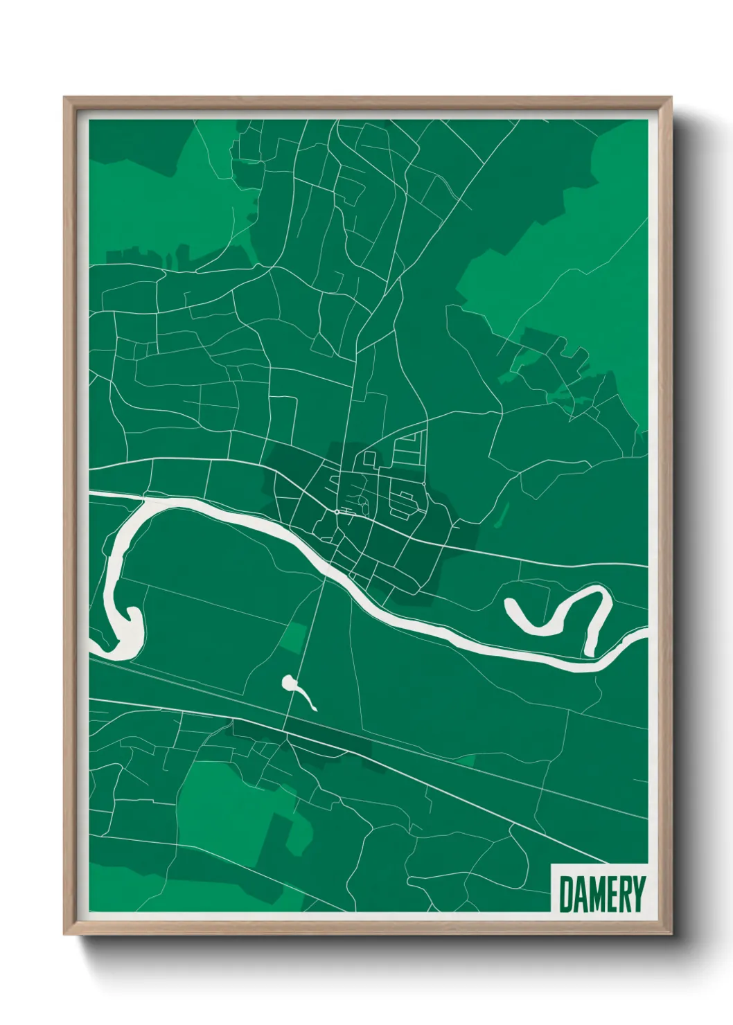 Une affiche de carte sur Damery