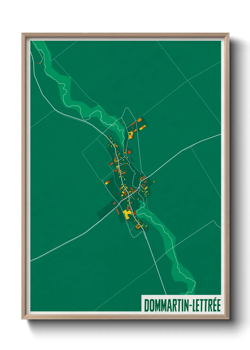 Une affiche de carte sur Dommartin-Lettrée