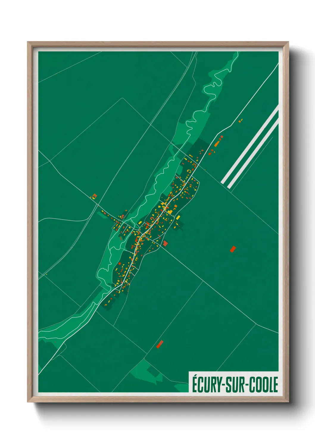 Une affiche de carte sur Écury-sur-Coole