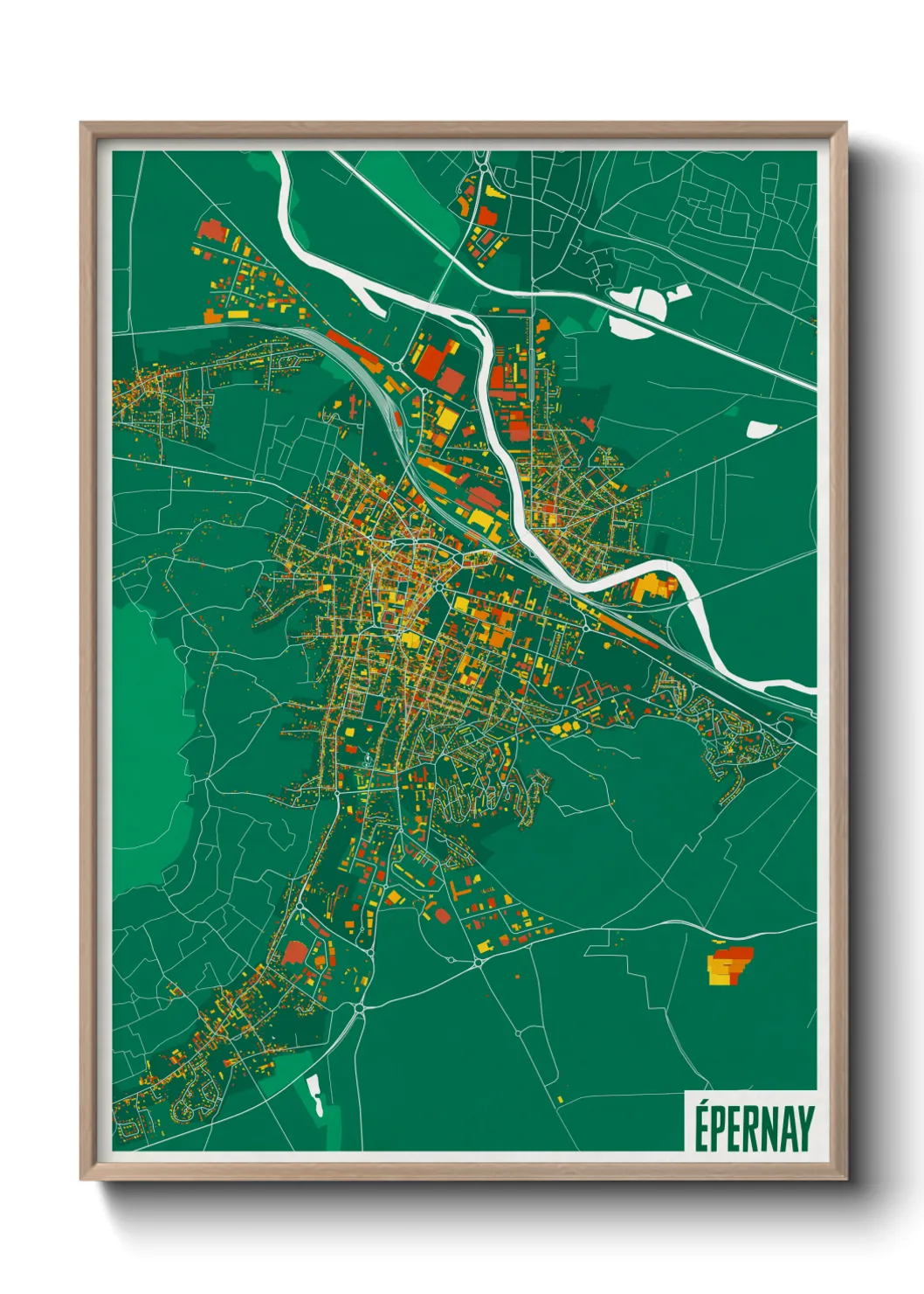 Une affiche de carte sur Épernay