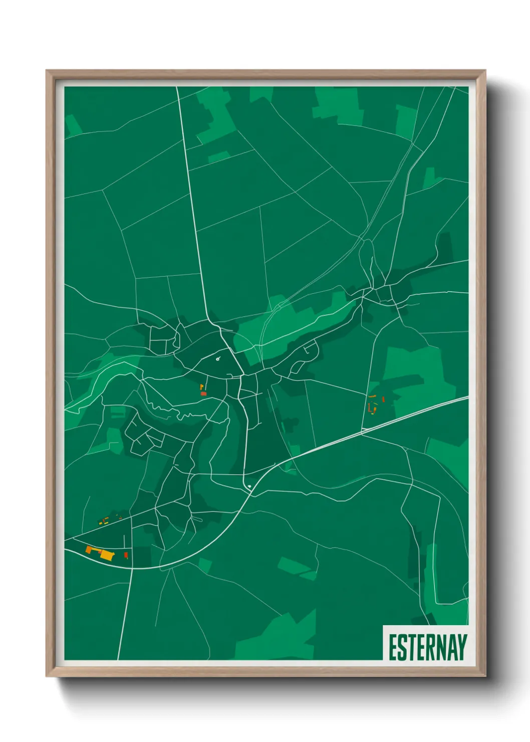 Une affiche de carte sur Esternay