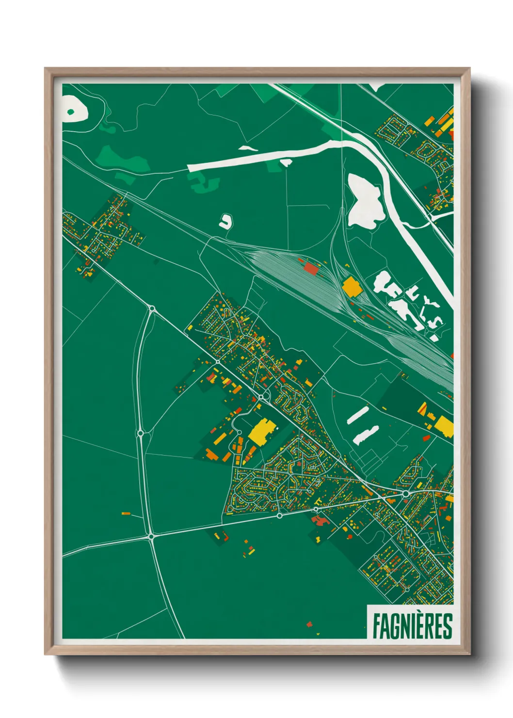 Une affiche de carte sur Fagnières