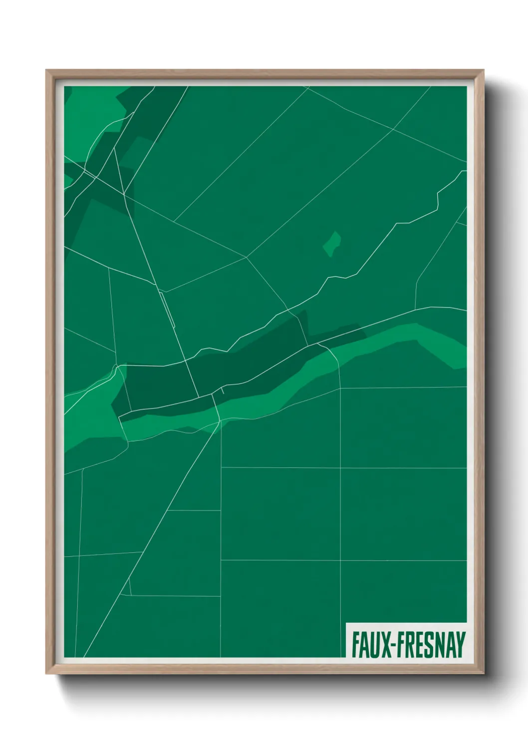 Une affiche de carte sur Faux-Fresnay