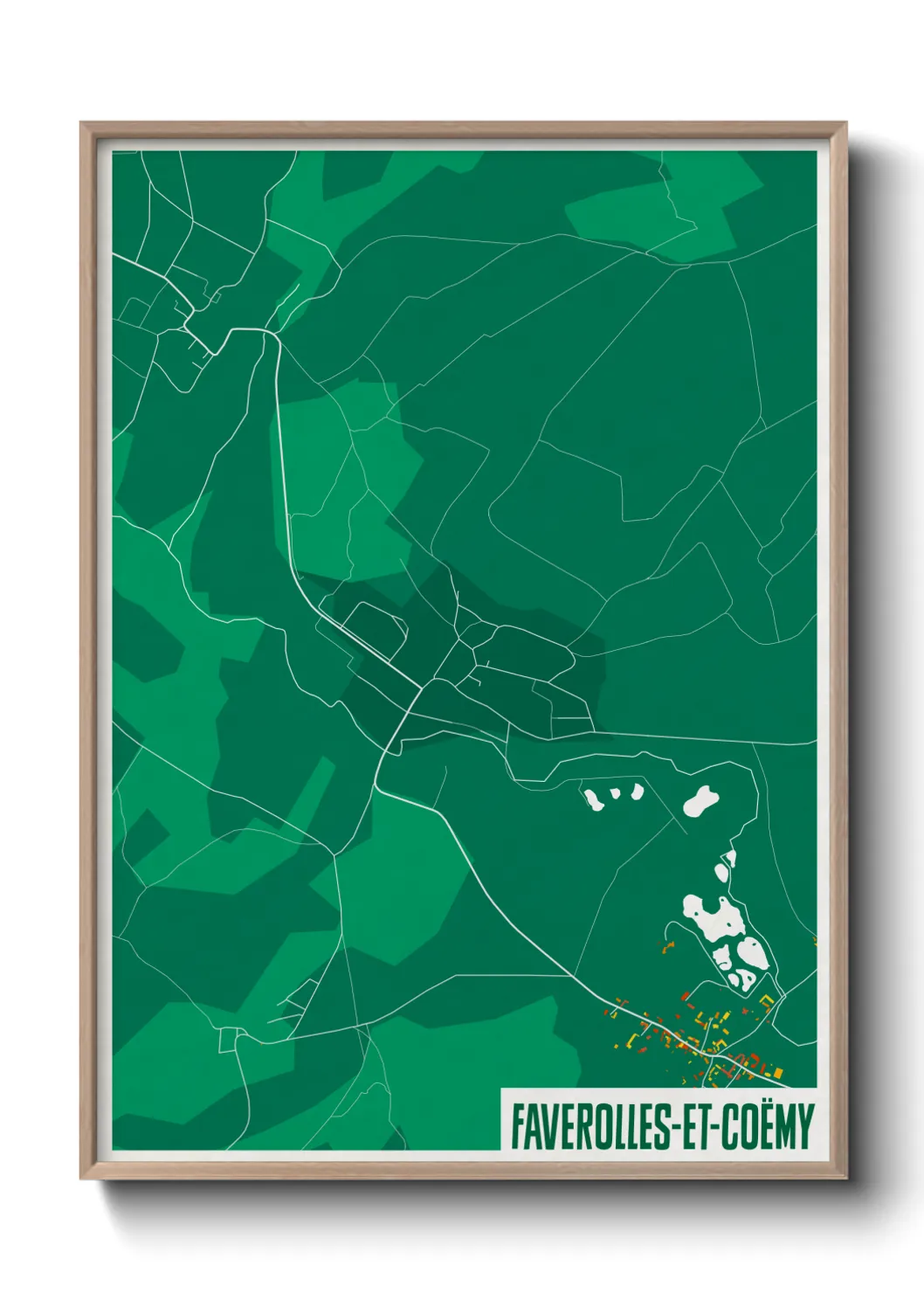 Une affiche de carte sur Faverolles-et-Coëmy