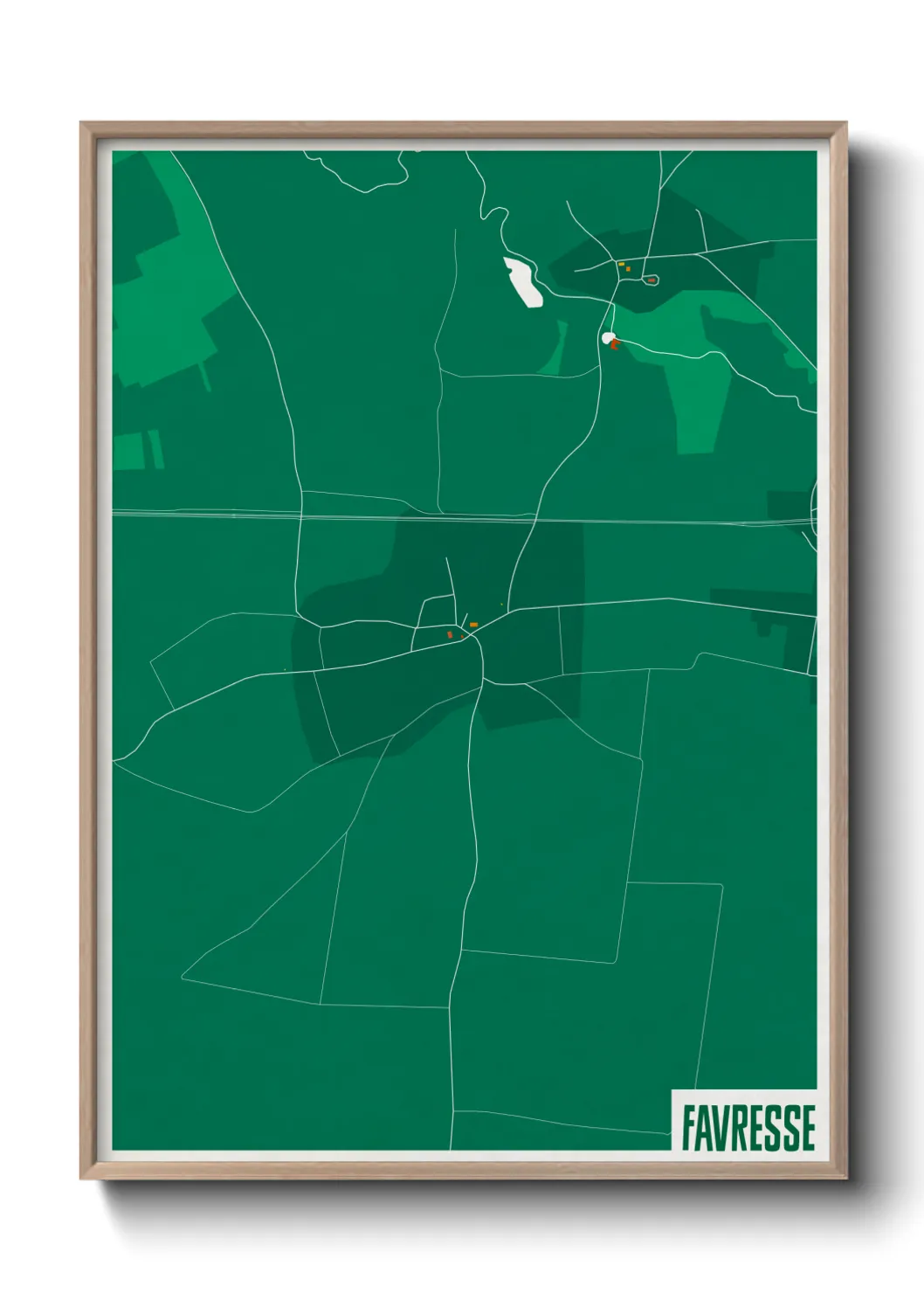 Une affiche de carte sur Favresse