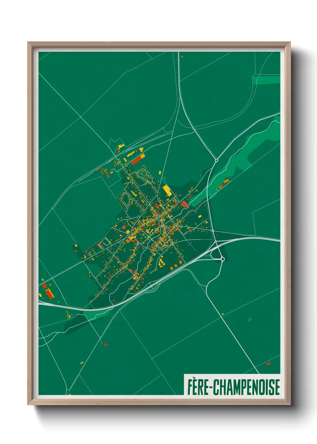 Une affiche de carte sur Fère-Champenoise
