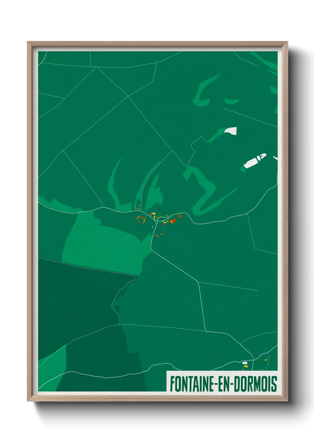 Une affiche de carte sur Fontaine-en-Dormois