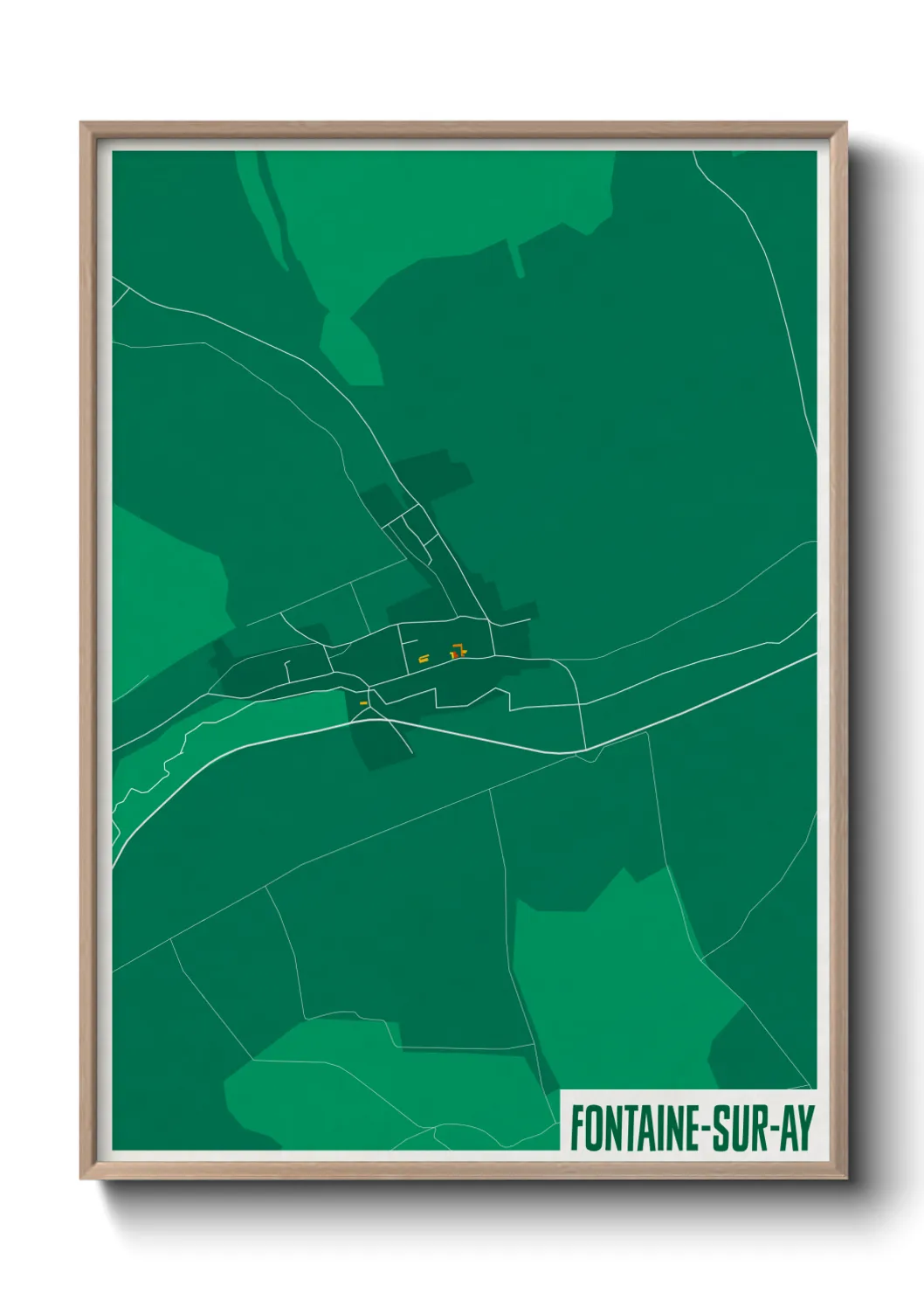 Une affiche de carte sur Fontaine-sur-Ay
