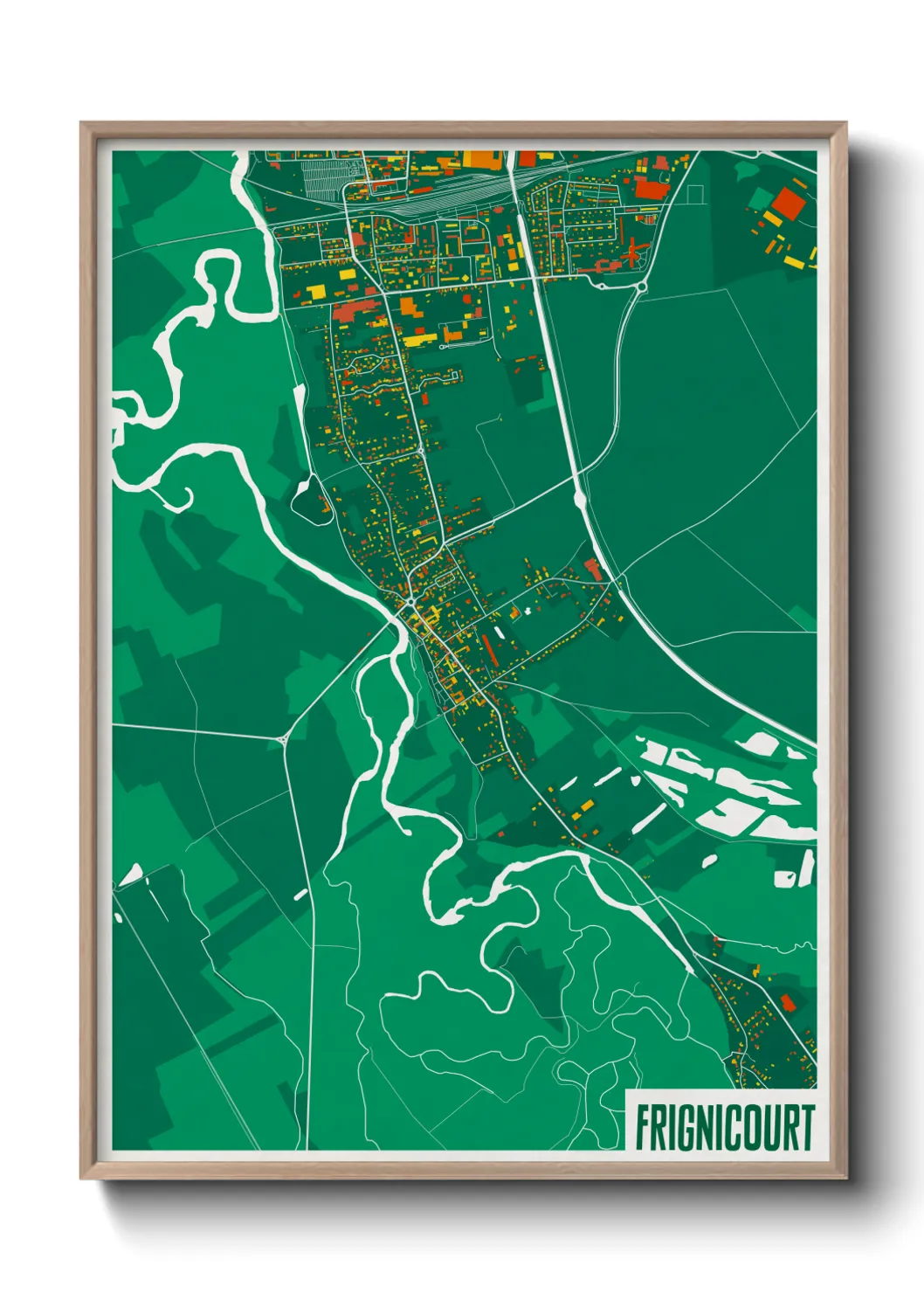 Une affiche de carte sur Frignicourt