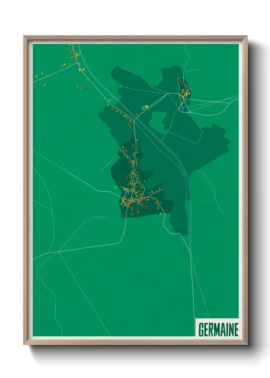 Une affiche de carte sur Germaine