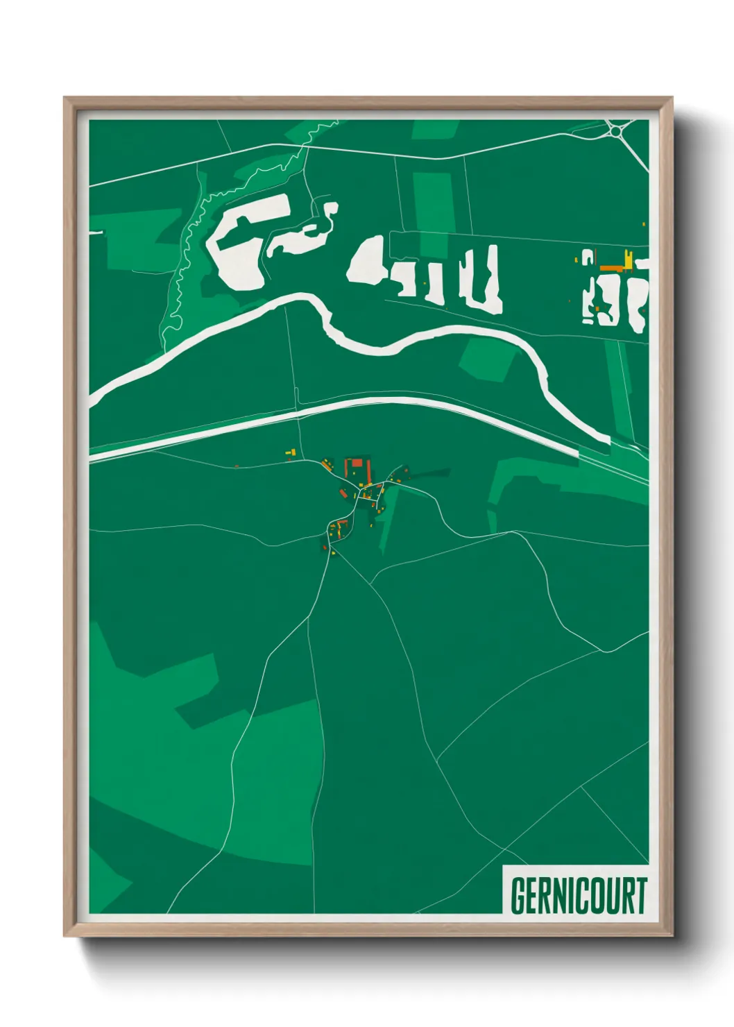 Une affiche de carte sur Gernicourt