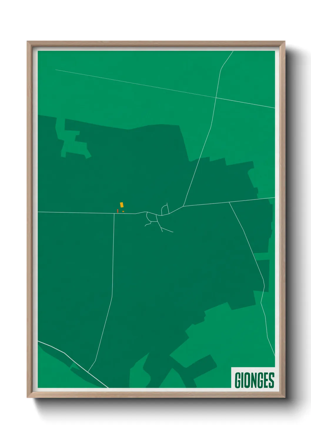 Une affiche de carte sur Gionges