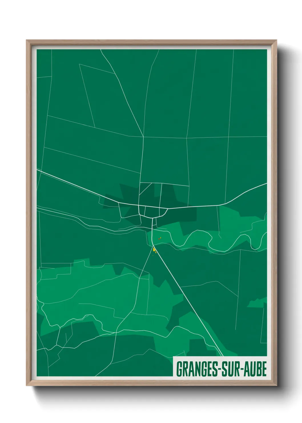 Une affiche de carte sur Granges-sur-Aube