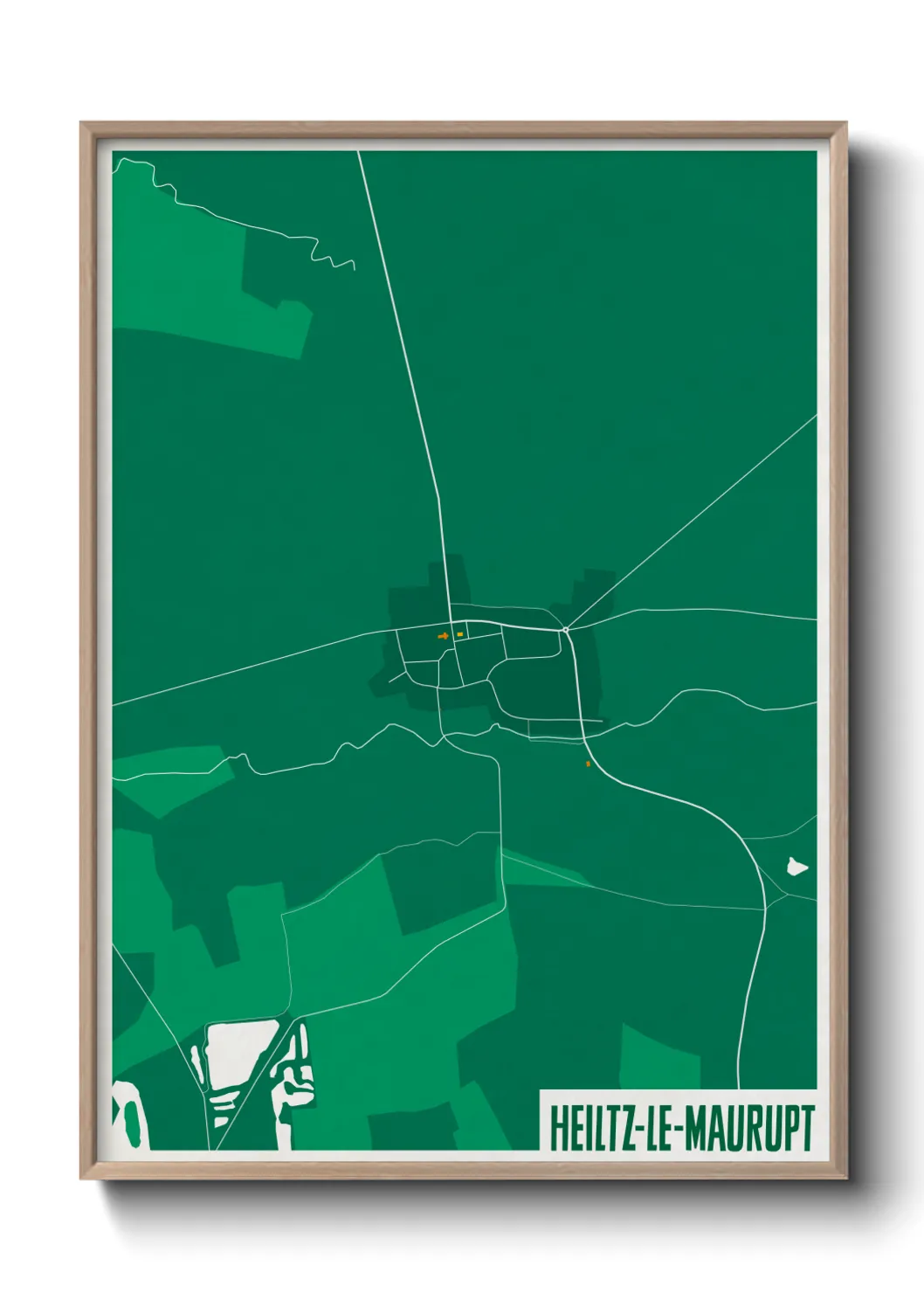 Une affiche de carte sur Heiltz-le-Maurupt