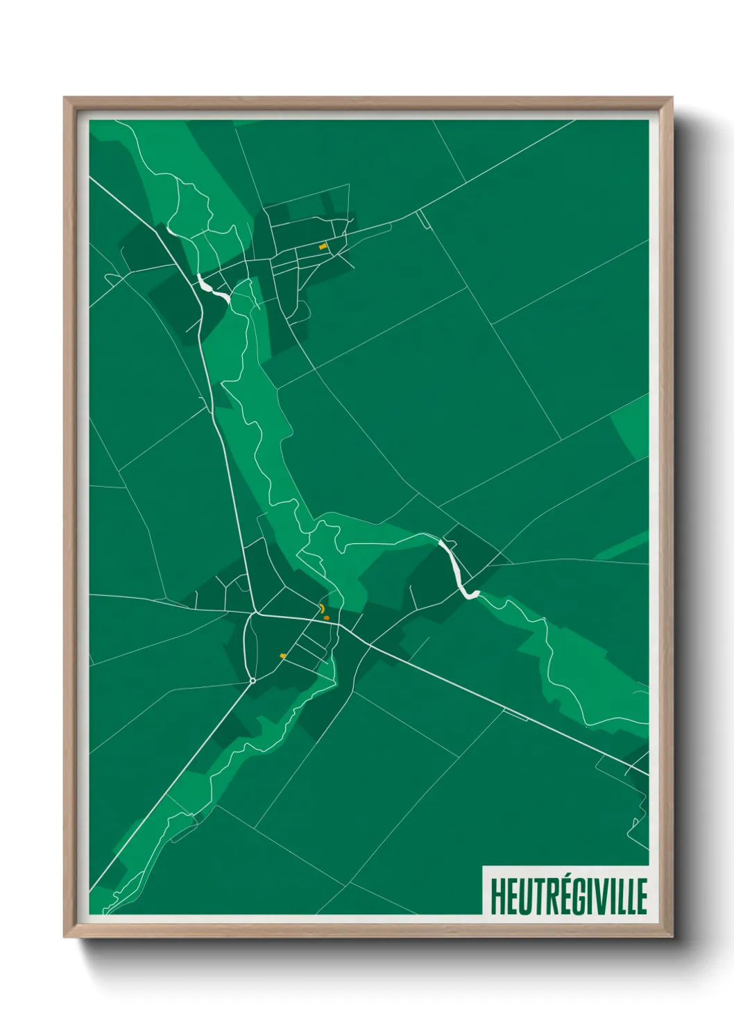 Une affiche de carte sur Heutrégiville