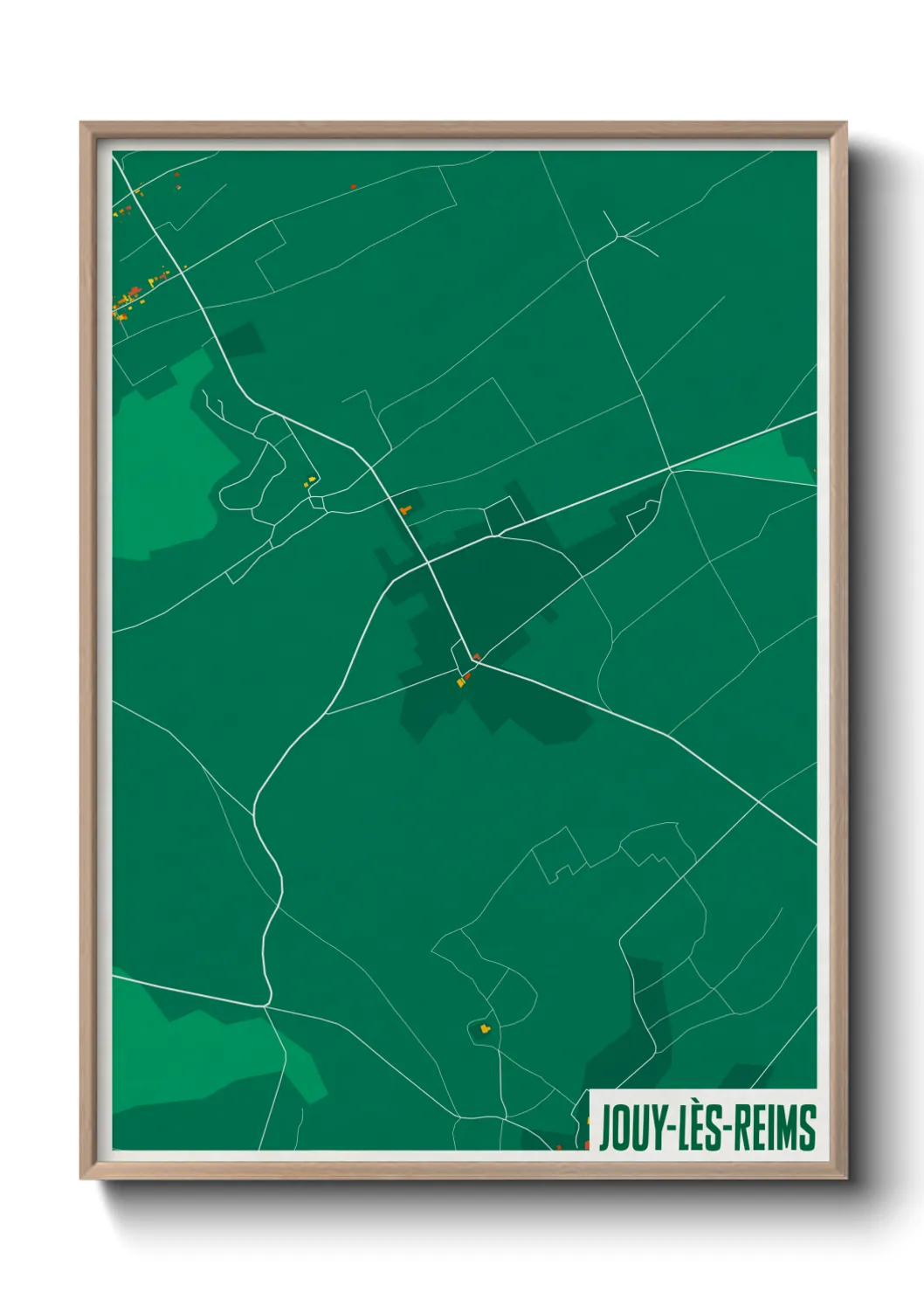 Une affiche de carte sur Jouy-lès-Reims