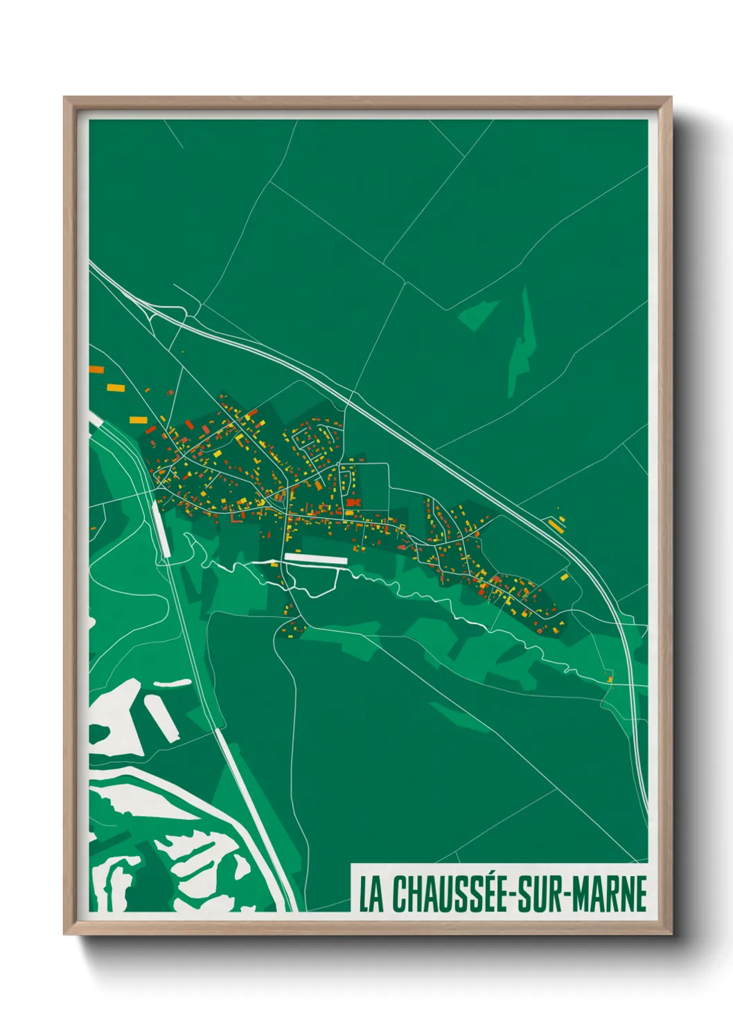 Une affiche de carte sur La Chaussée-sur-Marne