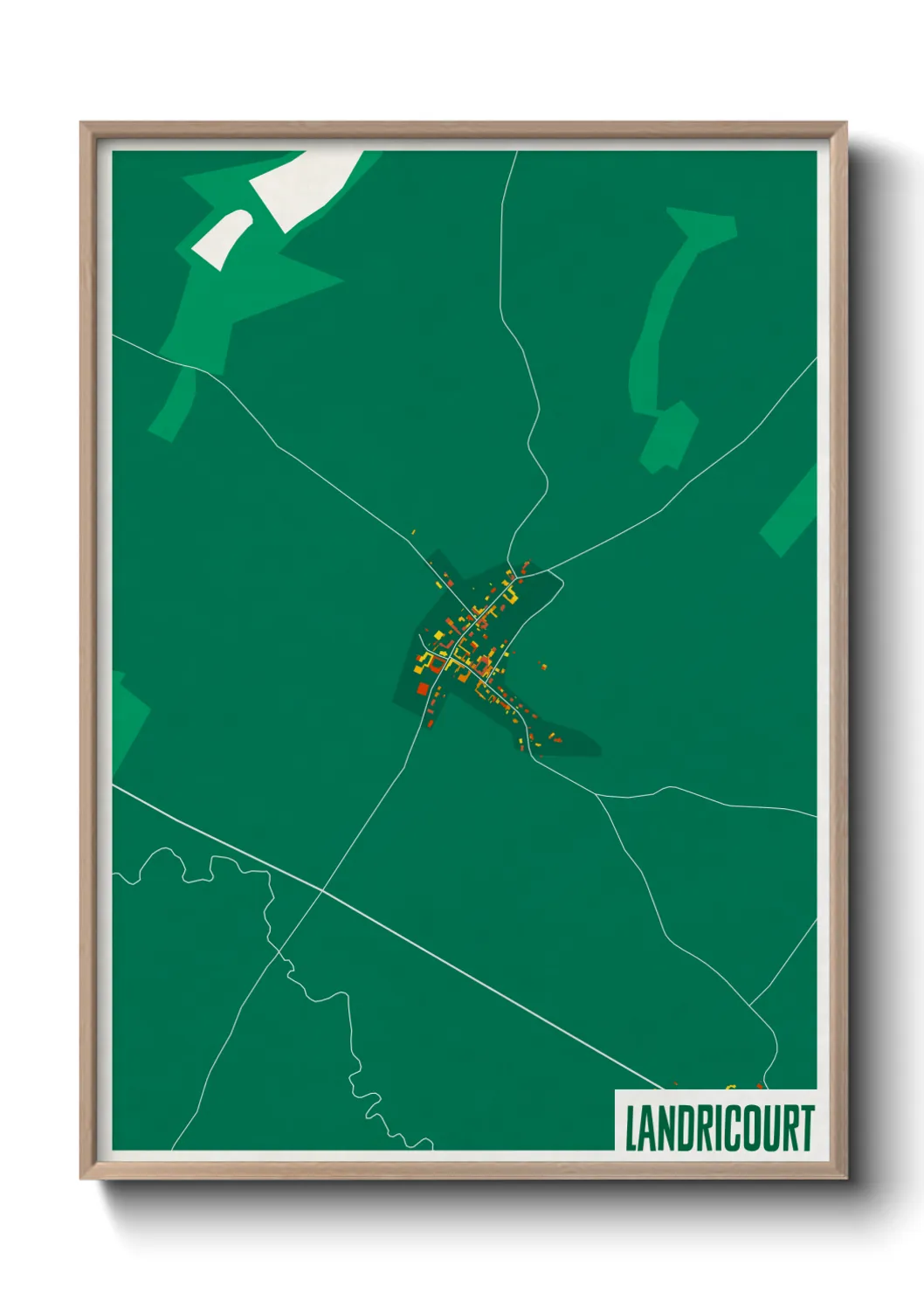 Une affiche de carte sur Landricourt