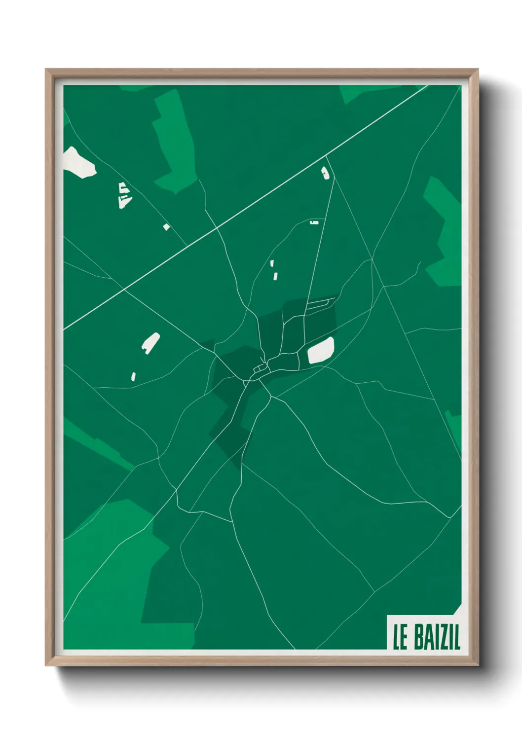 Une affiche de carte sur Le Baizil