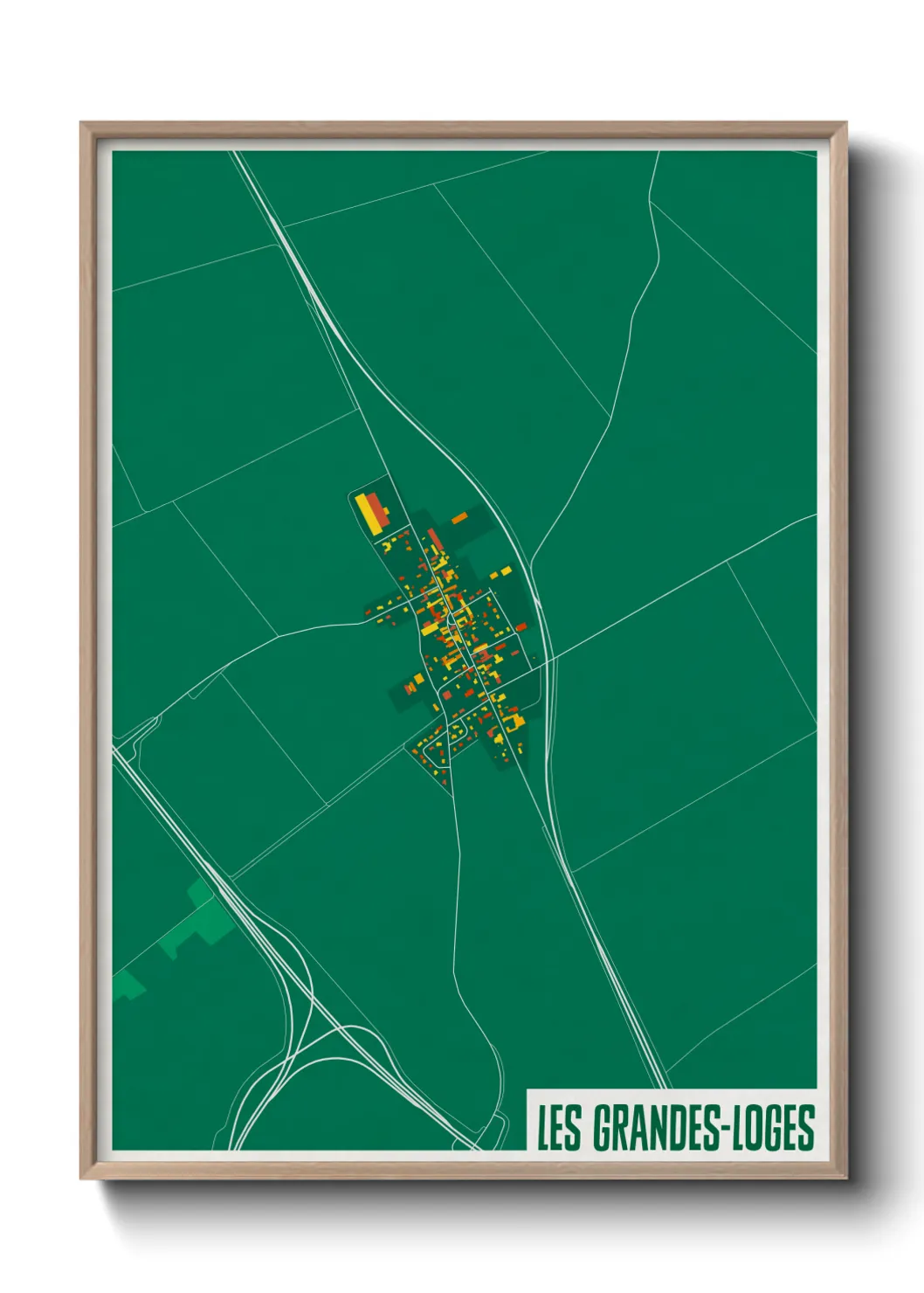 Une affiche de carte sur Les Grandes-Loges