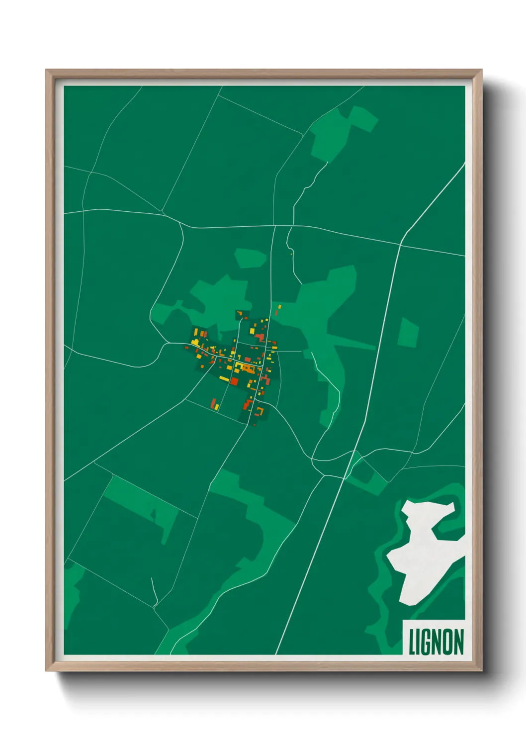 Une affiche de carte sur Lignon