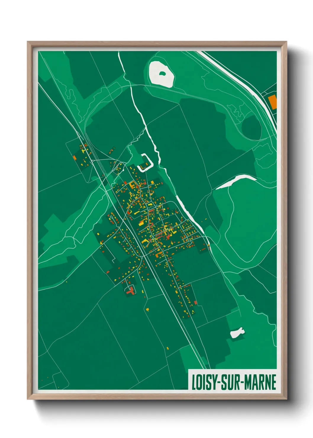 Une affiche de carte sur Loisy-sur-Marne