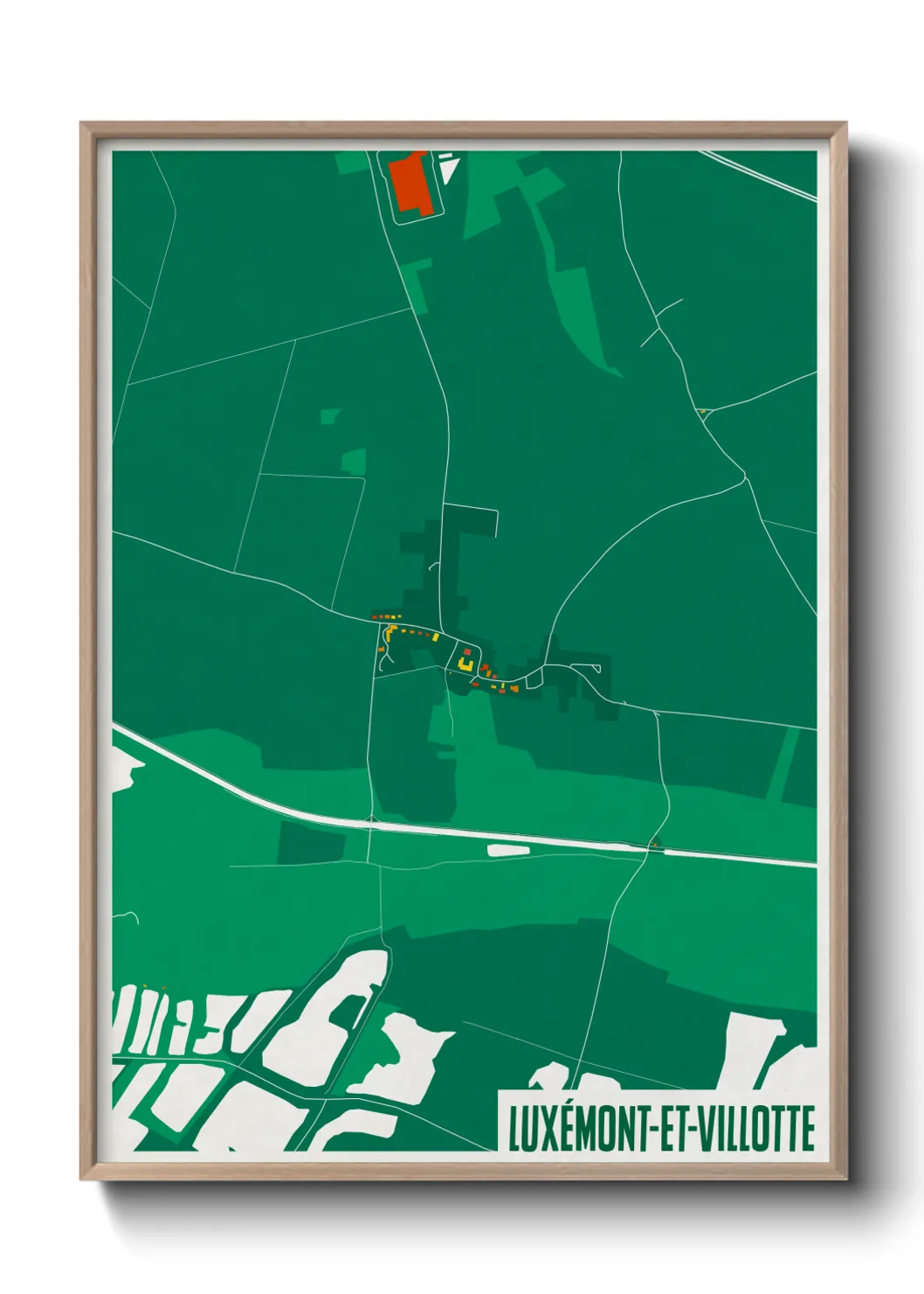 Une affiche de carte sur Luxémont-et-Villotte