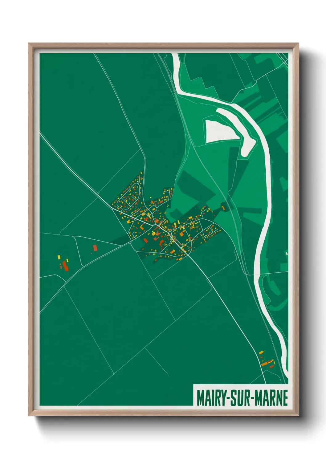 Une affiche de carte sur Mairy-sur-Marne