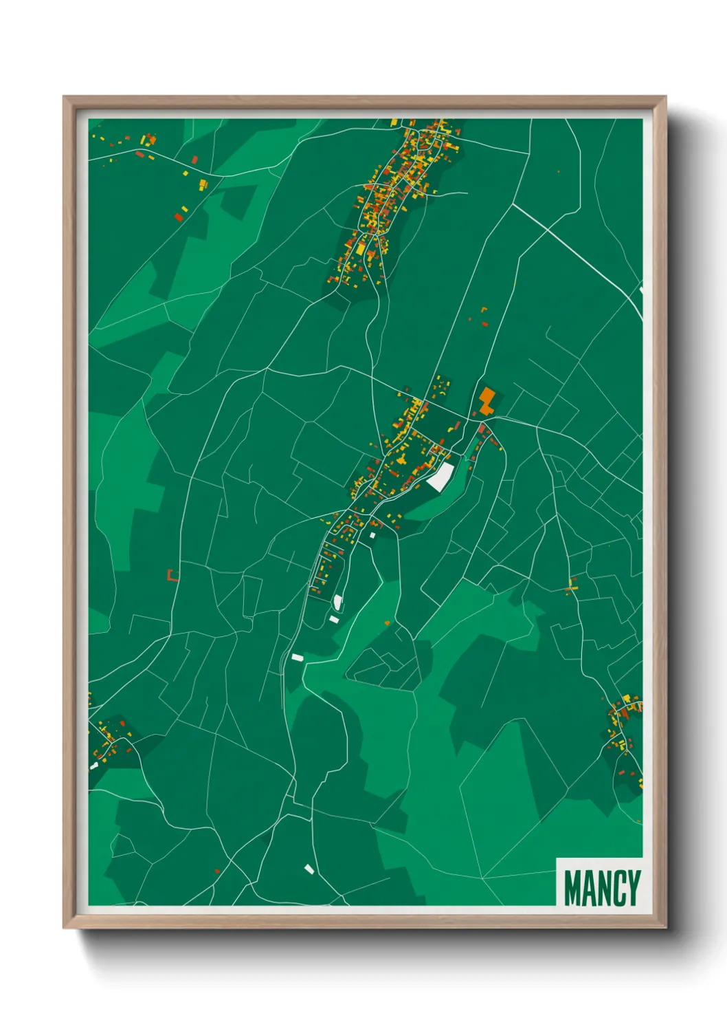 Une affiche de carte sur Mancy