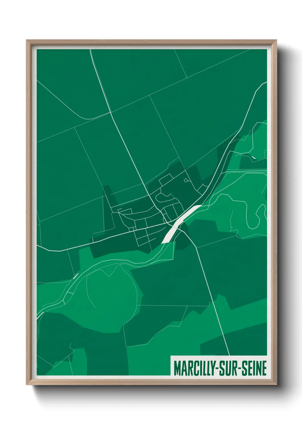 Une affiche de carte sur Marcilly-sur-Seine