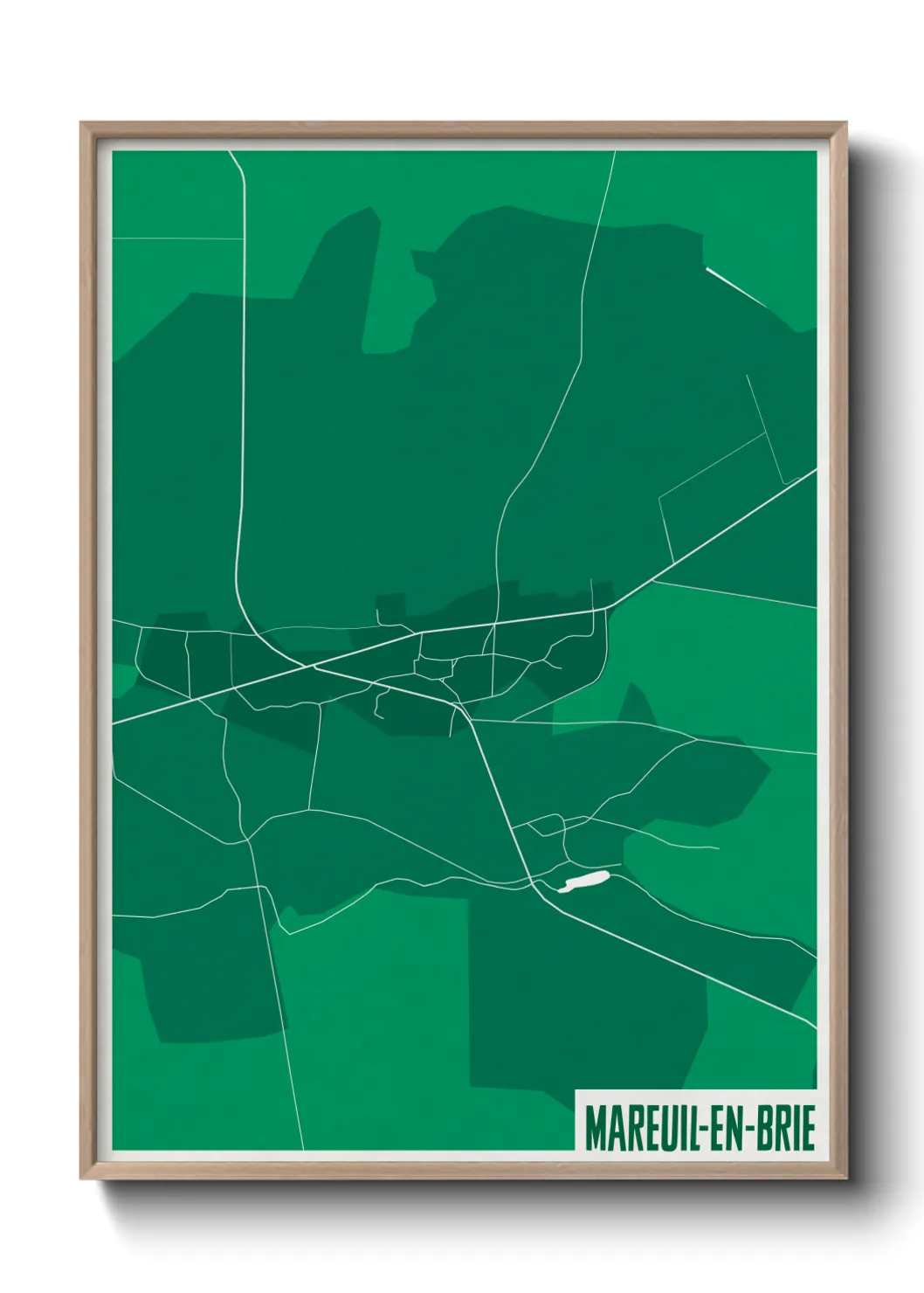 Une affiche de carte sur Mareuil-en-Brie