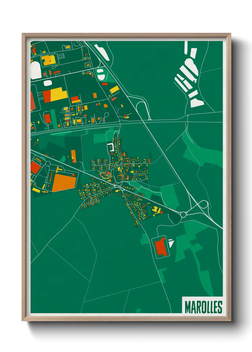 Une affiche de carte sur Marolles