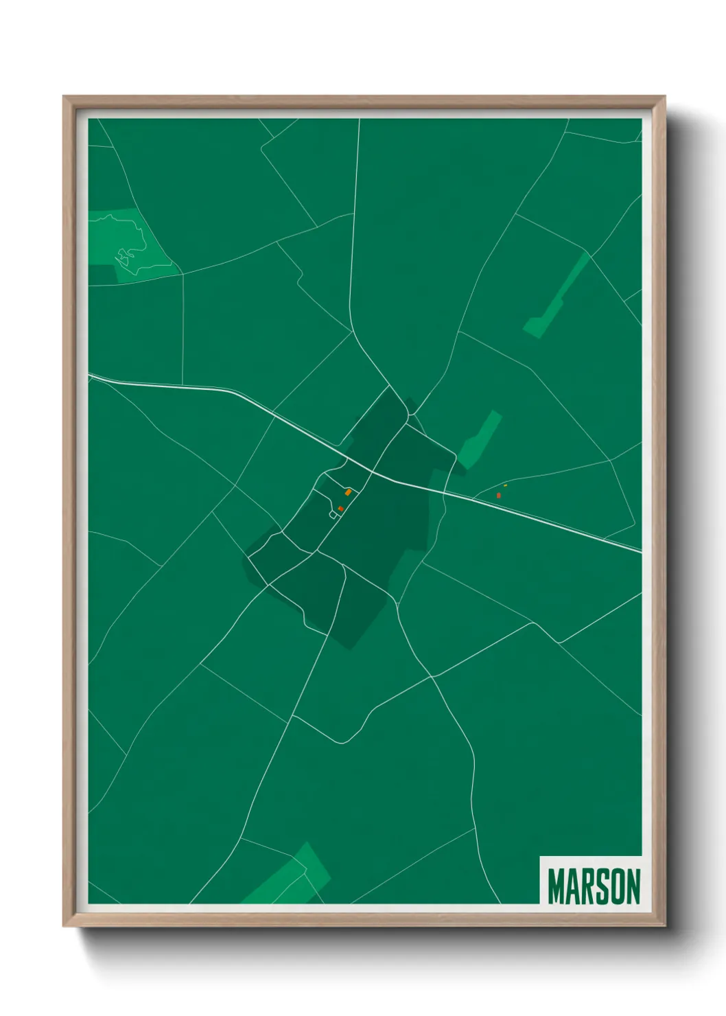 Une affiche de carte sur Marson