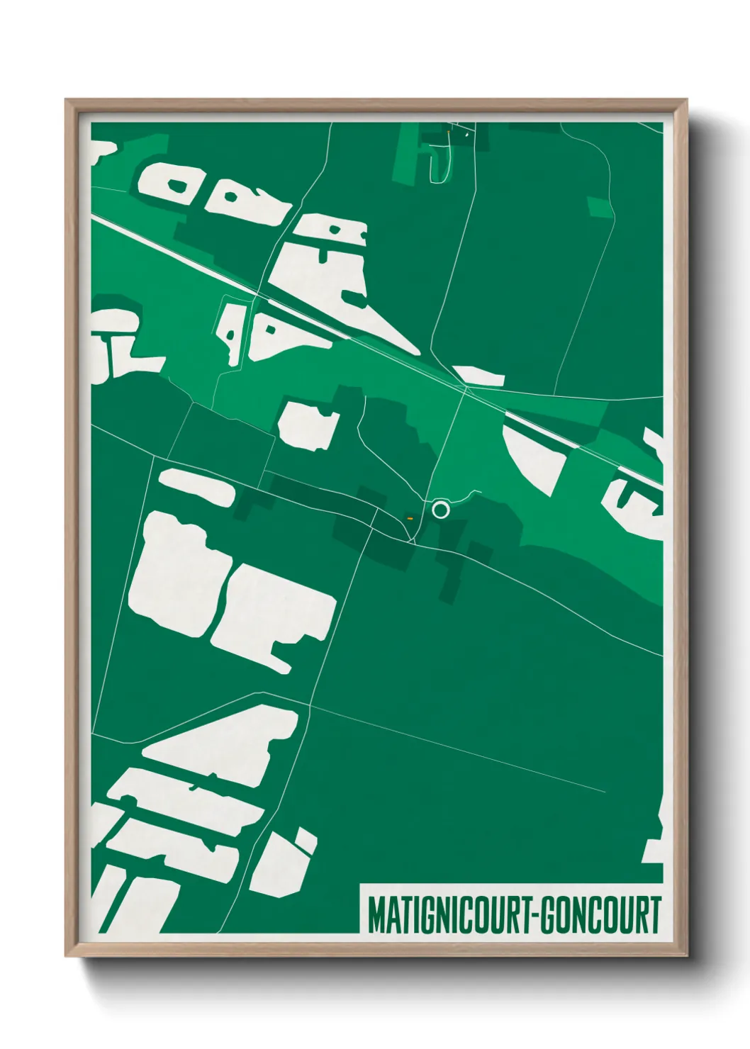 Une affiche de carte sur Matignicourt-Goncourt