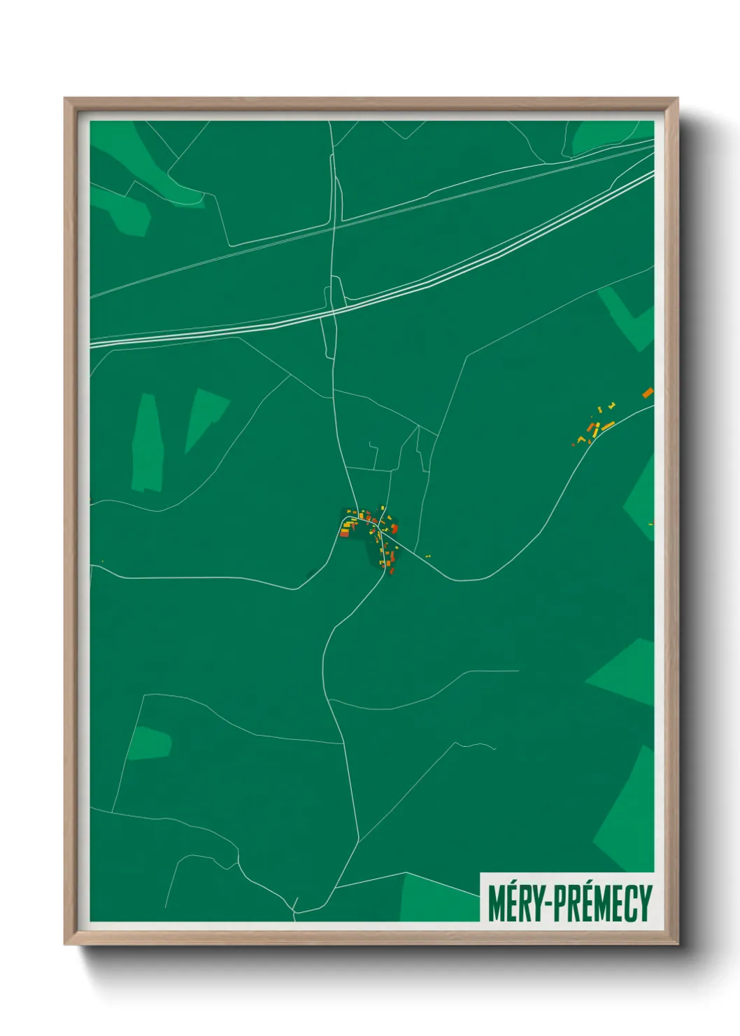 Une affiche de carte sur Méry-Prémecy
