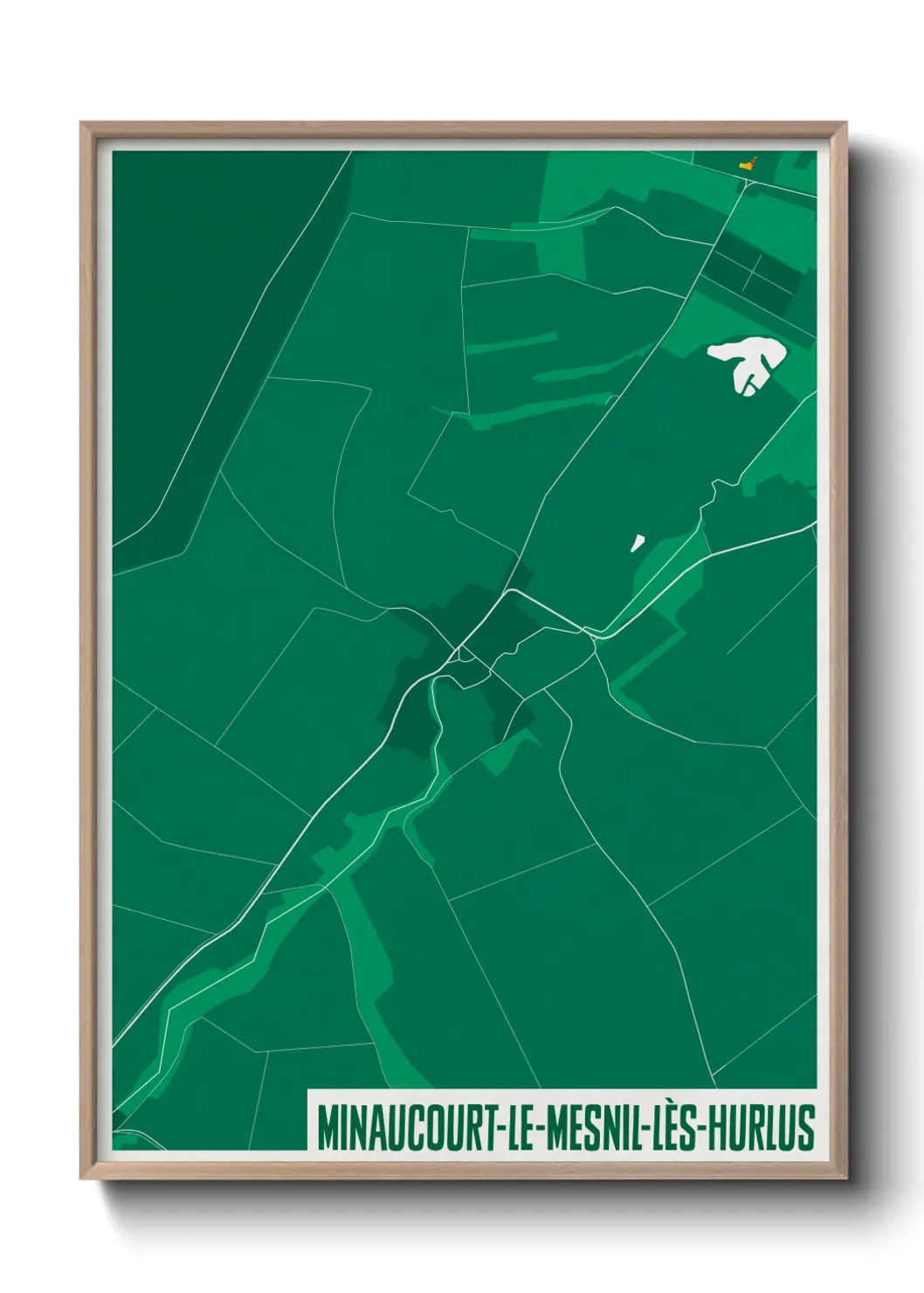 Une affiche de carte sur Minaucourt-le-Mesnil-lès-Hurlus