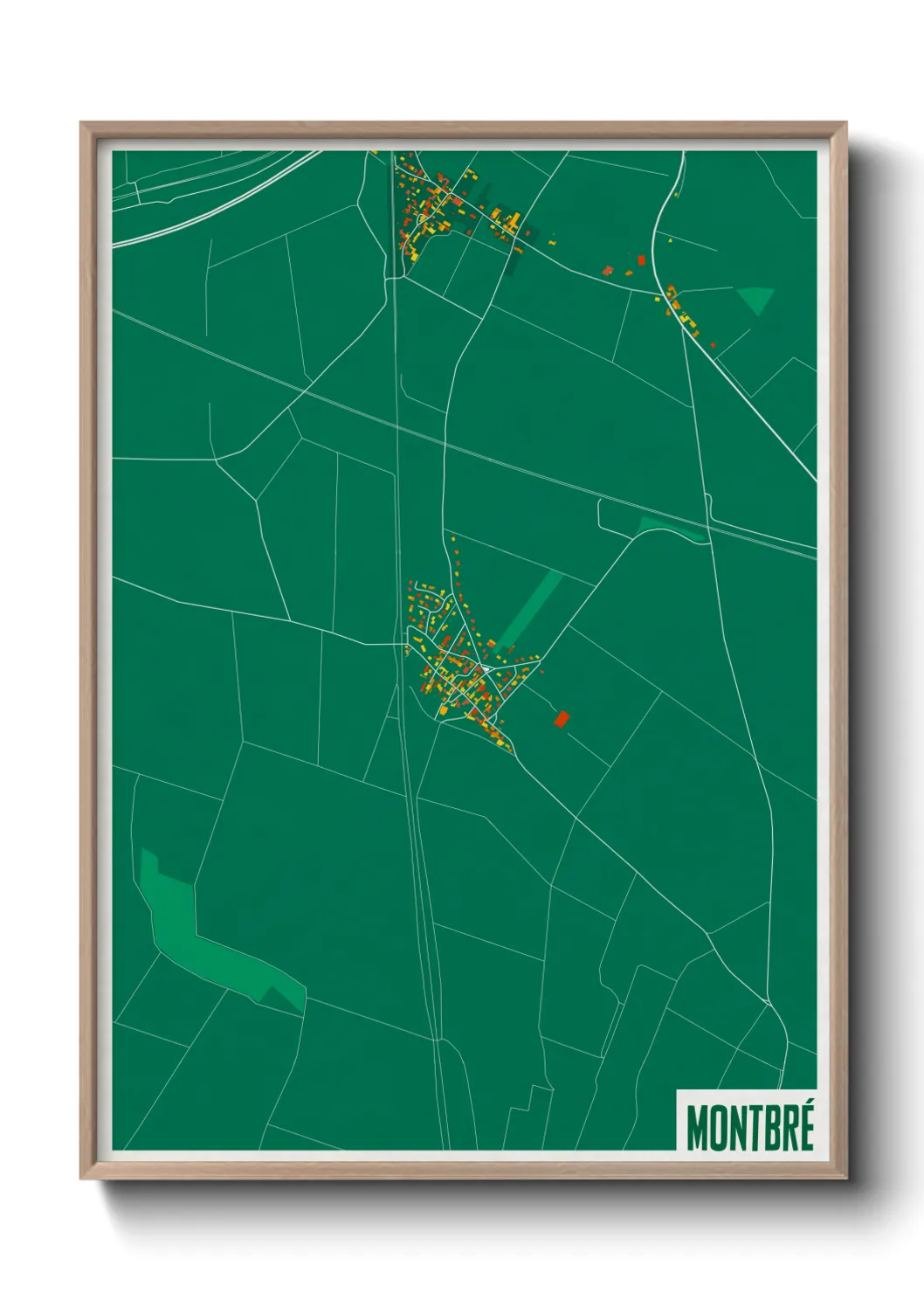 Une affiche de carte sur Montbré