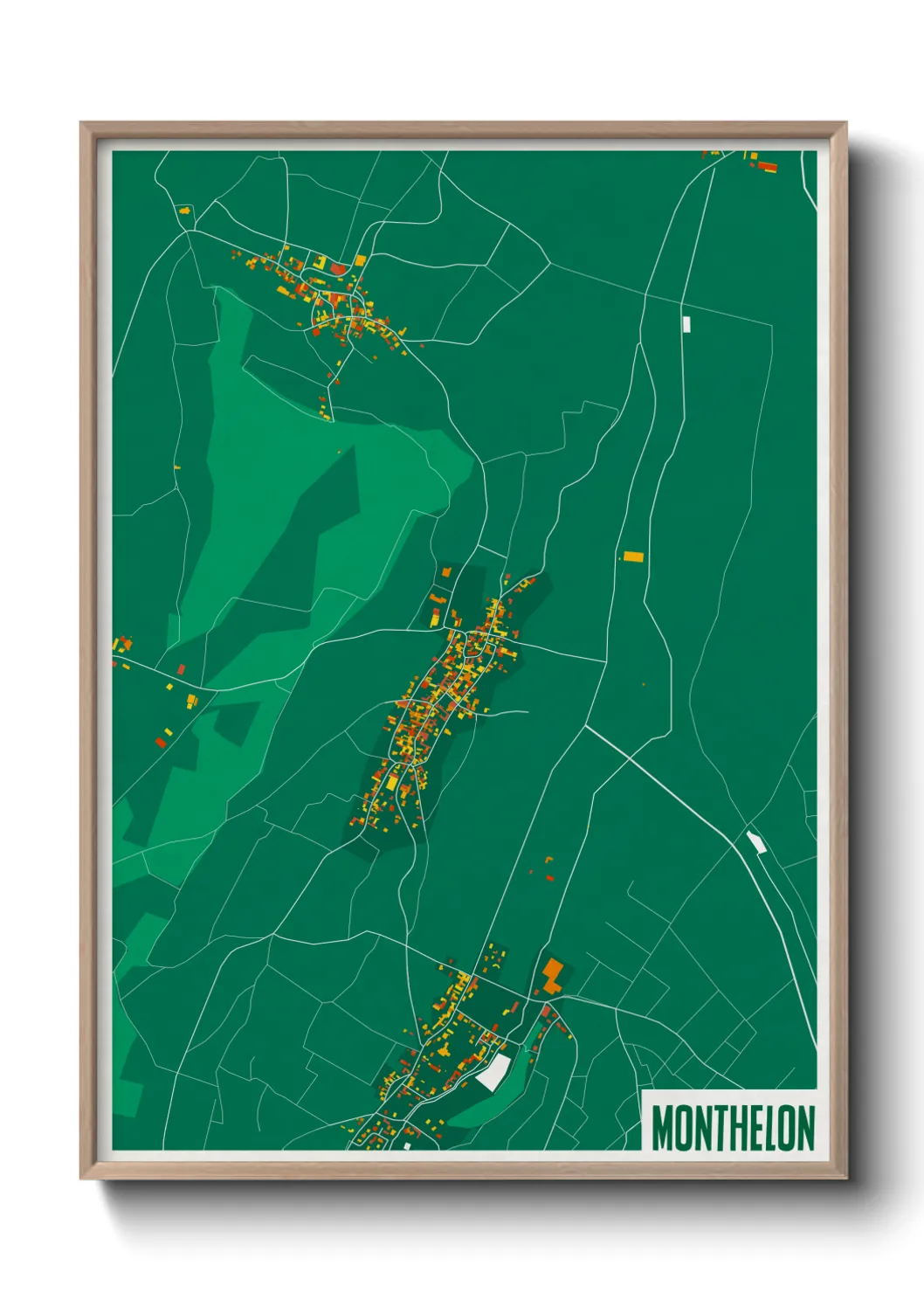 Une affiche de carte sur Monthelon